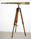 120108 SURVEYORS BRASS TELESCOPE  ADJUSTABLE TRIPOD
