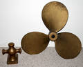 120107 3 BLADE BRASS SHIPS PROPELLER  MOORING CLEAT