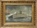 120095 OIL ON CANVAS PADDLE WHEEL STEAMSHIP BERKSHIRE