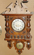 110089 RESTORED GERMAN WALNUT HANGING CLOCK