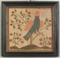 Unusual needlework and felt picture mid 18th c