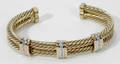 102169 YELLOW GOLD  DIAMOND BANGLE BRACELET