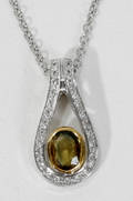 102157 DIAMOND  YELLOW SAPPHIRE PENDANT