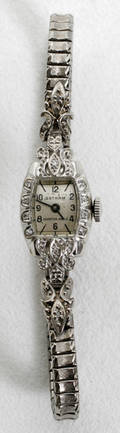 101151 GOTHAM WHITE GOLD  DIAMOND LADYS WRIST WATCH