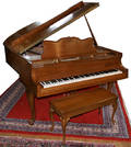 12131 BALDWIN ART CASE MAHOGANY GRAND PIANO W BENCH