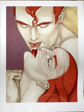 12127 MEL ODOM LITHOGRAPH 3225x23 78 RED KISS