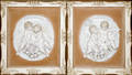11151 BISQUE RELIEF PLAQUES PAIR 12x10