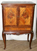 11131 QUEEN ANNE STYLE CABINET W BRONZE  MARQUETRY