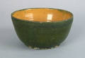 Chester County Pennsylvania  green glazed redware bowl attributed to Vickers Pottery