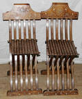 11136 DAMASCUS MOPEARL INLAID  OLIVE WOOD CHAIRS