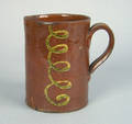 New England redware mug 19th c