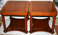 10119 BAKER EMPIRE STYLE WALNUT END TABLES