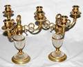 10106 FRENCH BRONZE  CRYSTAL CANDELABRA H 11