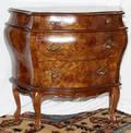 122177 COUNTRY FRENCH BURL WALNUT COMMODE