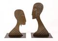 Pair of Art Deco Style Bronze Profile Sculptures