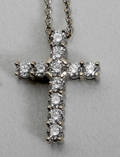 121177 18KT GOLD  74CT DIAMOND CROSS PENDANT