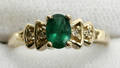 120137 48CT COLOMBIAN EMERALD DIAMOND  GOLD RING