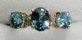 120136 4 12 CT BLUE ZIRCON DIAMOND  14K GOLD RING
