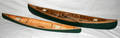 120131 TWO HANDMADE WOOD  ENAMEL MODEL CANOES
