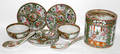 111271 CHINESE ROSE MEDALLION PORCELAIN GROUPING