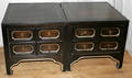 110125 CHINESE STYLE PAINTED BLACK END TABLES