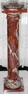 102188 ROUGE  GRAY MARBLE PEDESTALS