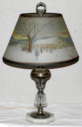 102184 A FREDERICK REVERSE PAINTED SHADE LAMP