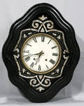101170 FRENCH EBONY  MOTHEROFPEARL 7DAY WALL CLOCK