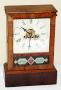101167 VICTORIAN MAHOGANY CLOCK W TIN FACE