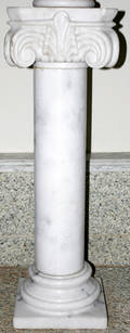 100069 CARVED WHITE MARBLE PEDESTAL