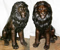 092074 BRONZE LION GARDEN SCULPTURES