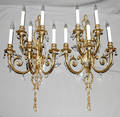 091108 BRASS  CRYSTAL FIVELIGHT SCONCES