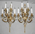 091107 BRASS  CRYSTAL FIVELIGHT SCONCES