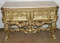 091092 BAROQUE HANDCARVED CONSOLE W MARBLE TOP