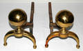 090102 CANNON BALL STYLE BRASS ANDIRONS