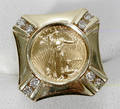 090085 LIBERTY WALKING GOLD COIN RING