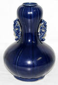 12181 CHINESE BLUE GLAZED PORCELAIN VASE H 13