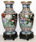 12179 CHINESE CLOISONN VASES H 30 DIA 18