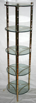 10124 ORIENTAL BAMBOO STYLE BRASS PLANT STAND