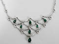 122231 10CT EMERALD  40 CT DIAMOND NECKLACE L 16