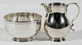 122213 ENGLISH STERLING SILVER CREAMER  SUGAR BOWL