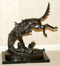 121214 AFTER FREDERIC REMINGTON BRONZE SCULPTURE
