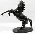 121213 AFTER BARYE BRONZE SCULPTURE OF REARING HORSE