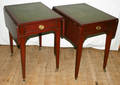 120200 HEPPLEWHITE STYLE MAHOGANY  LEATHER TABLES