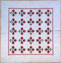 Pieced red and green calico quilt late 19th c