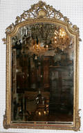 112144 CARVED WOOD GILT  GESSO ARCHED MIRROR