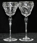 110205 LIBBEY BLOWN SIGNED CRYSTAL RED WINE GLASSES
