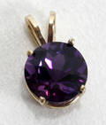 110200 AMETHYST  YELLOW GOLD PENDANT