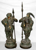 110185 FRENCH SPELTER SCULPTURES OF CONQUISTADORS