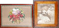 110182 FLORAL NEEDLEPOINT IN A MAHOGANY FRAME 